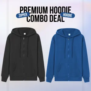 2 Pcs Premium Zipper Hoodie (1005)