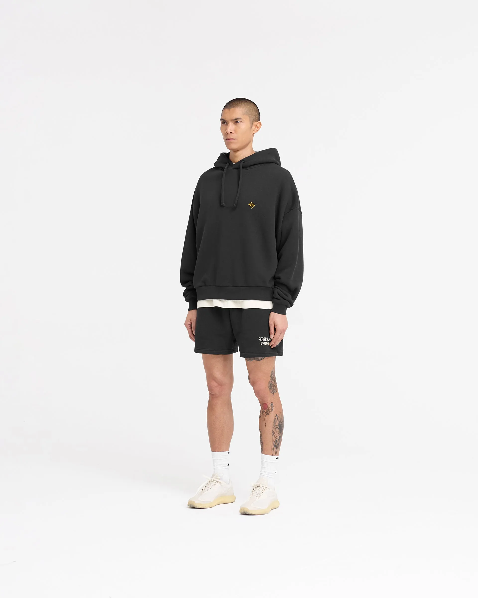 247 On His Shoulders Boxy Hoodie - Off Black