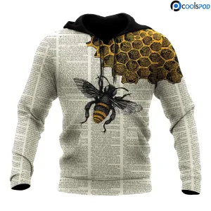 3D All Over Print Bee Shirt, Bee Dictionary Page Premium Hoodie For Men Women, Bee Lover Outfit