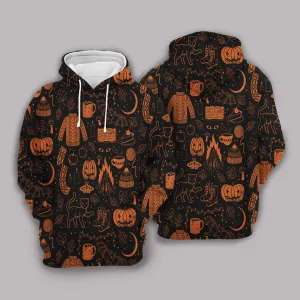 3D All over Printed Hoodie Halloween Nice Pattern, Pumpkin Pattern Halloween Hoodies