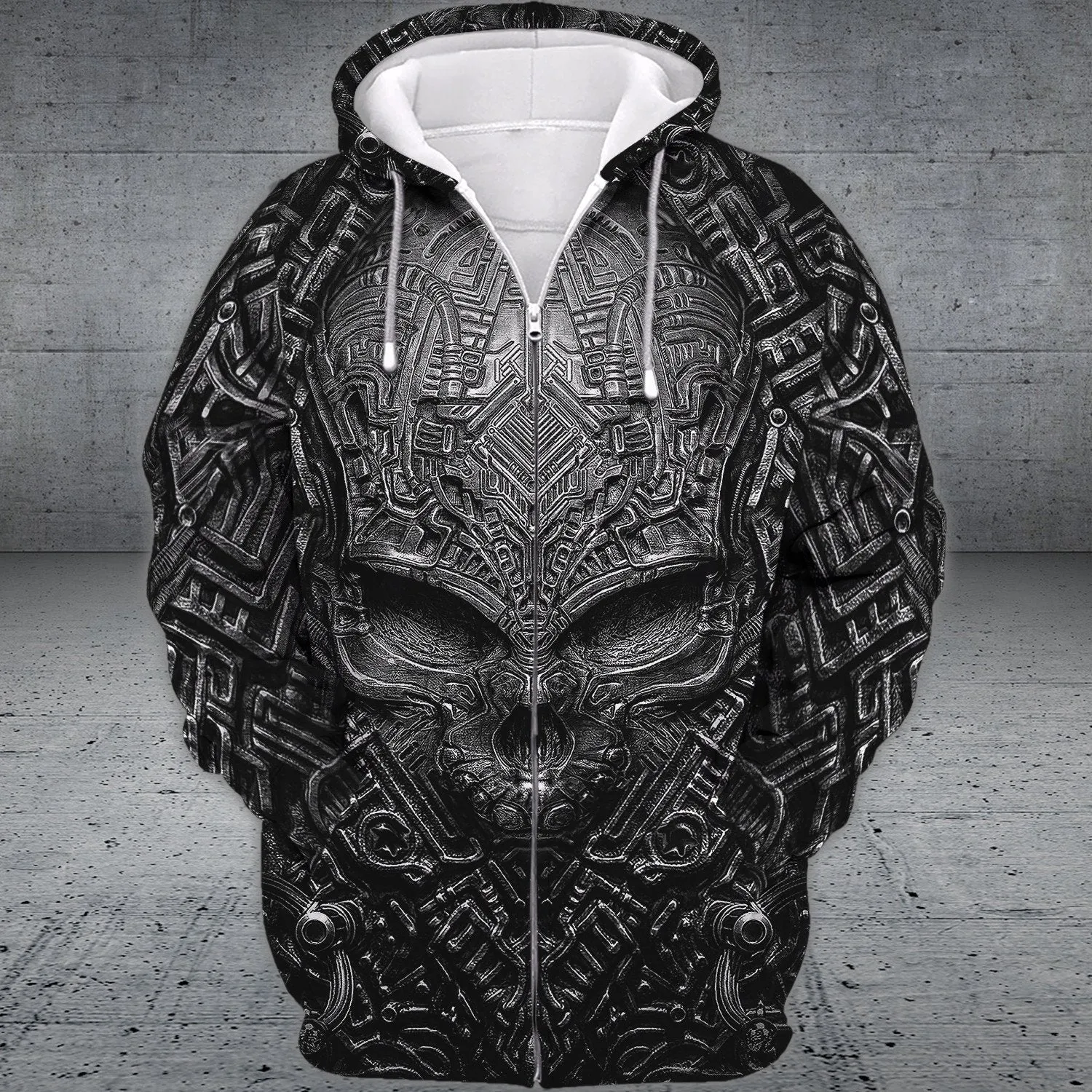 3D All Over Printed Metal Skull Tattoo Artist 3D Shirts, Perfect Hoodie Zip Hoodie for Skull Lovers