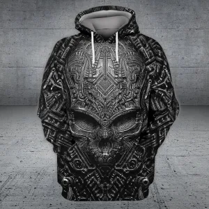 3D All Over Printed Metal Skull Tattoo Artist 3D Shirts, Perfect Hoodie Zip Hoodie for Skull Lovers