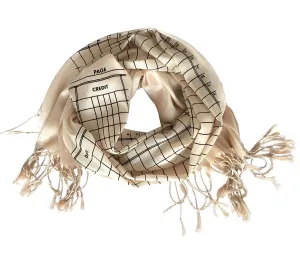 Accounting Scarf. Ledger Paper luxe weight fringed scarf