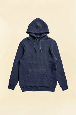 Addict Clothes ACVM Waffle Cotton Knit Hoodie  - Ink Blue