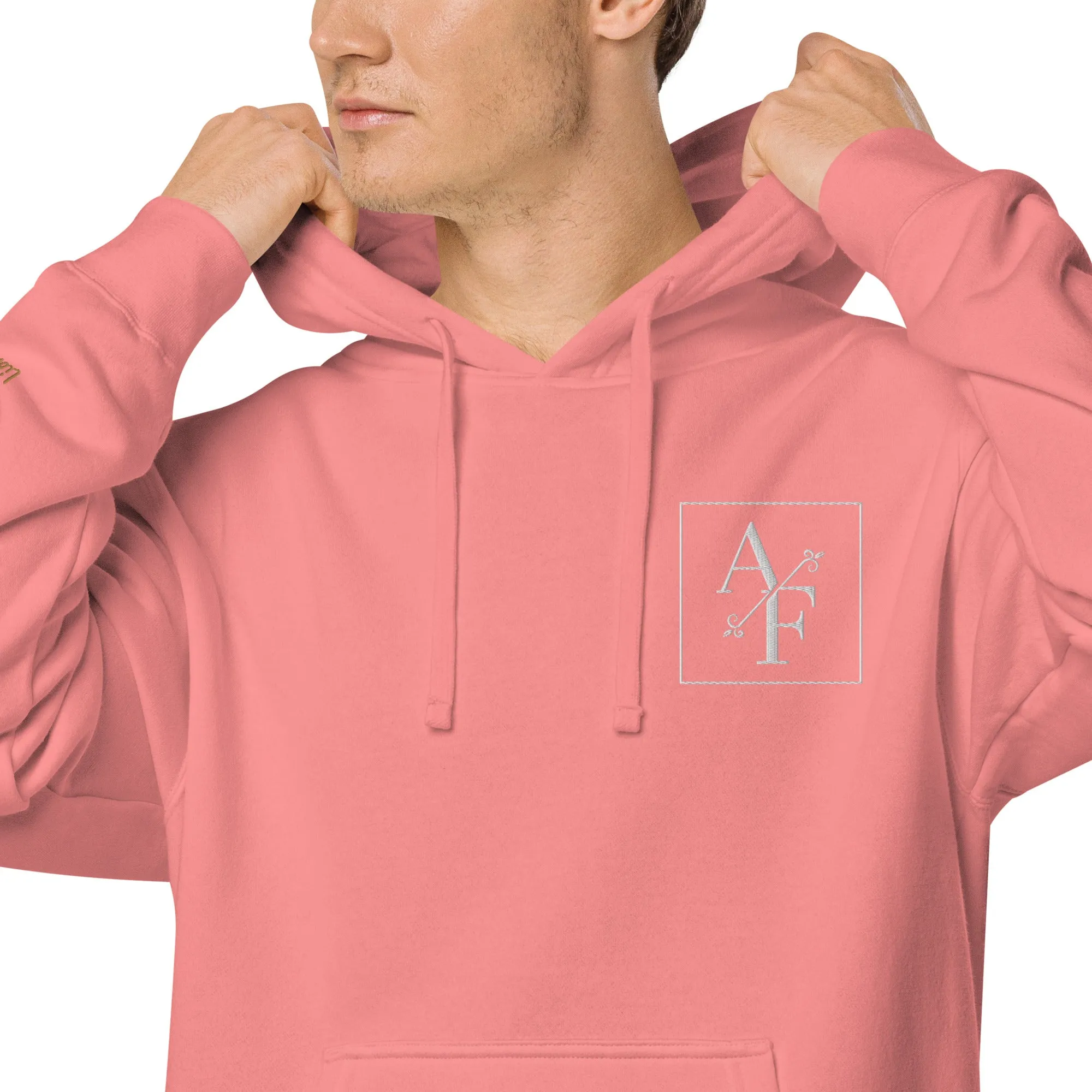 A/F Embroidered Design Unisex Pigment-Dyed Hoodie, lioness-love