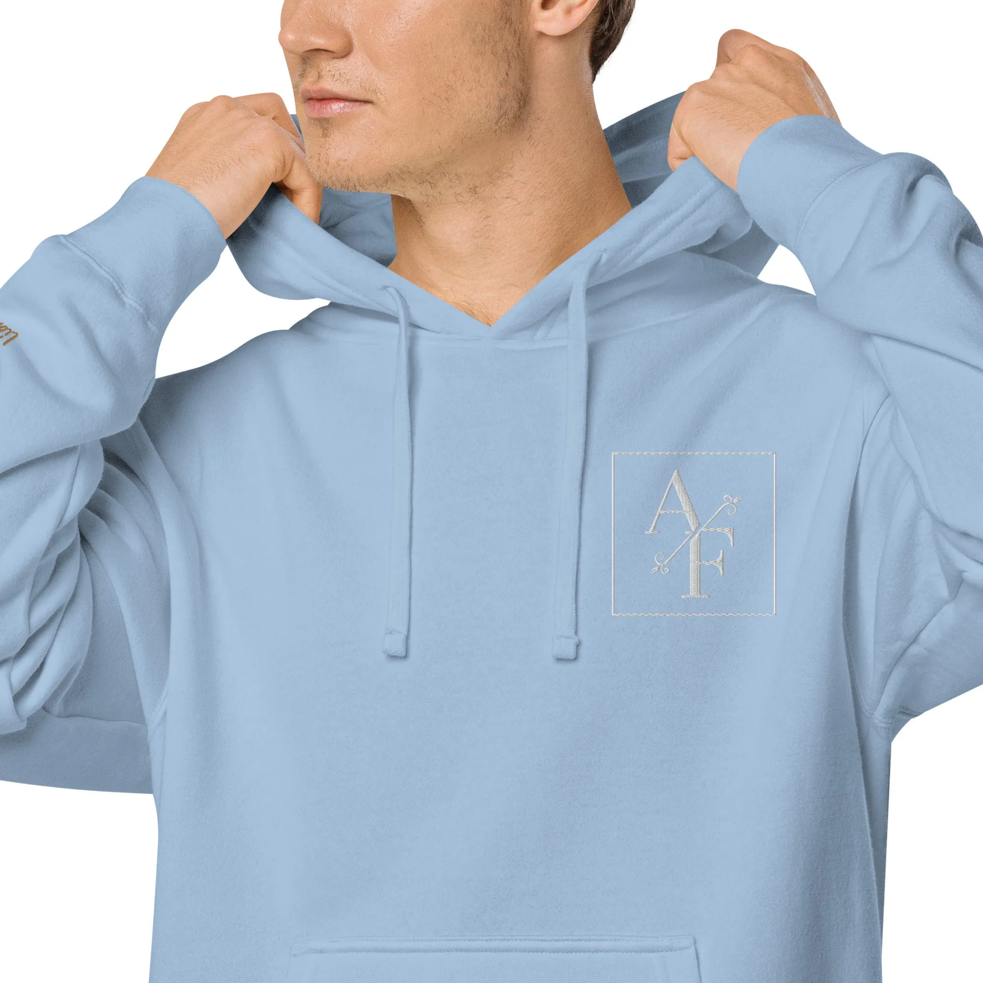 A/F Embroidered Design Unisex Pigment-Dyed Hoodie, lioness-love