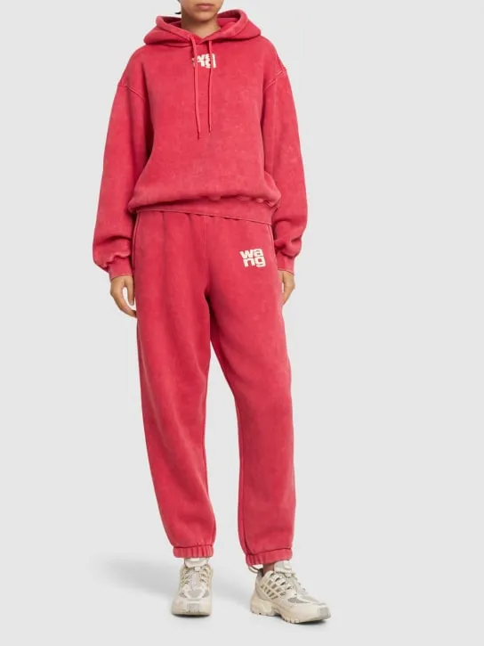 Alexander Wang   Essential terry cotton hoodie w/ logo 