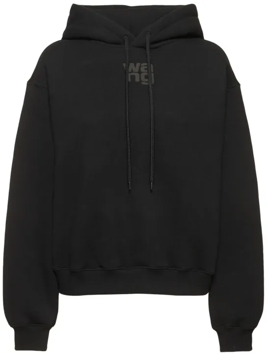 Alexander Wang   Essential terry cotton hoodie w/ logo 