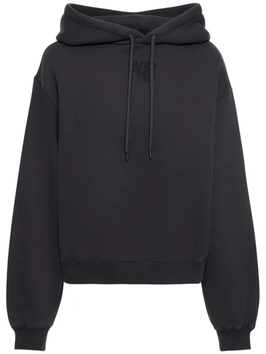 Alexander Wang   Essential terry cotton hoodie w/ logo 