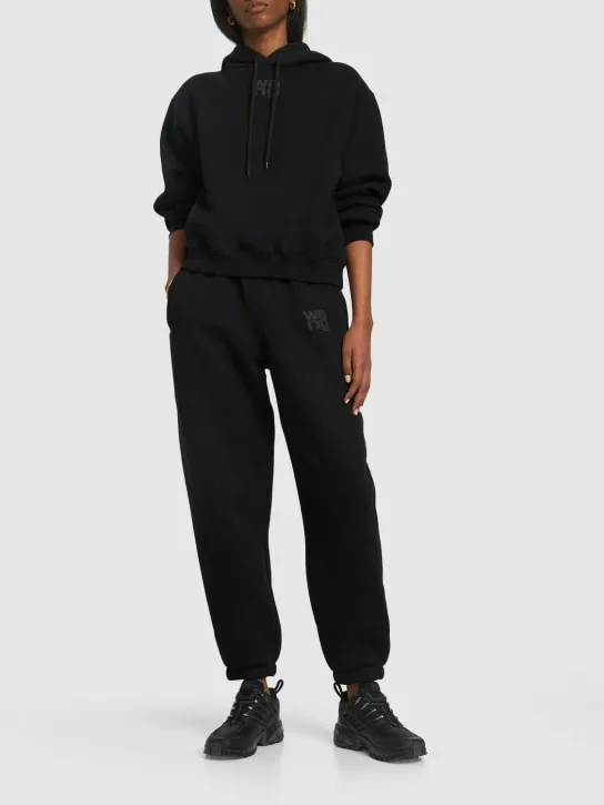 Alexander Wang   Essential terry cotton hoodie w/ logo 