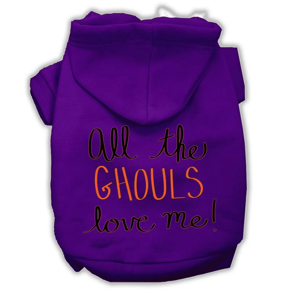 All The Ghouls Screenprint Dog Hoodie Purple Xl (16)