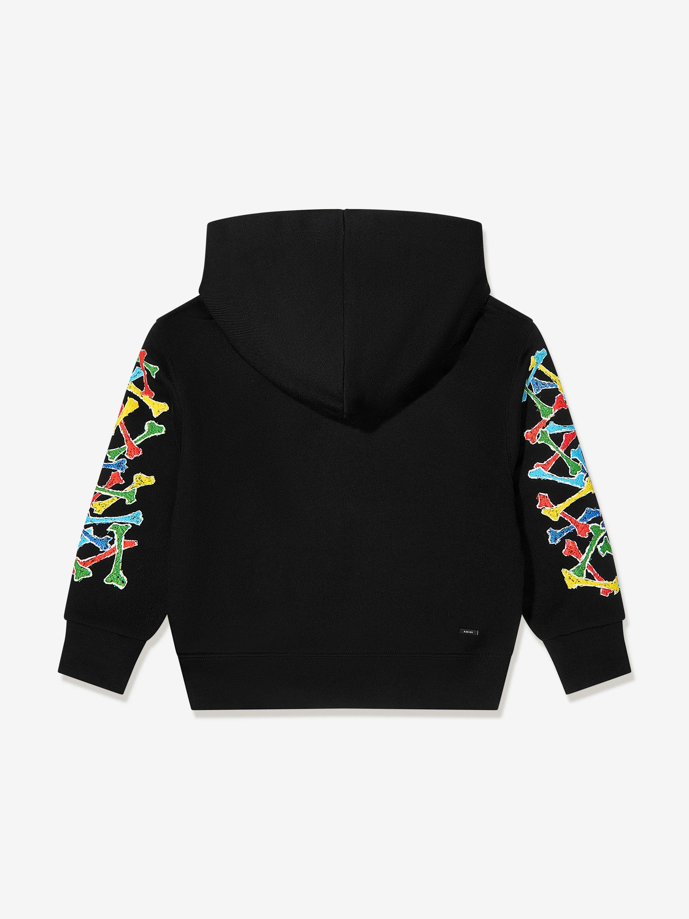 Amiri Kids Bones Scribble Hoodie in Black