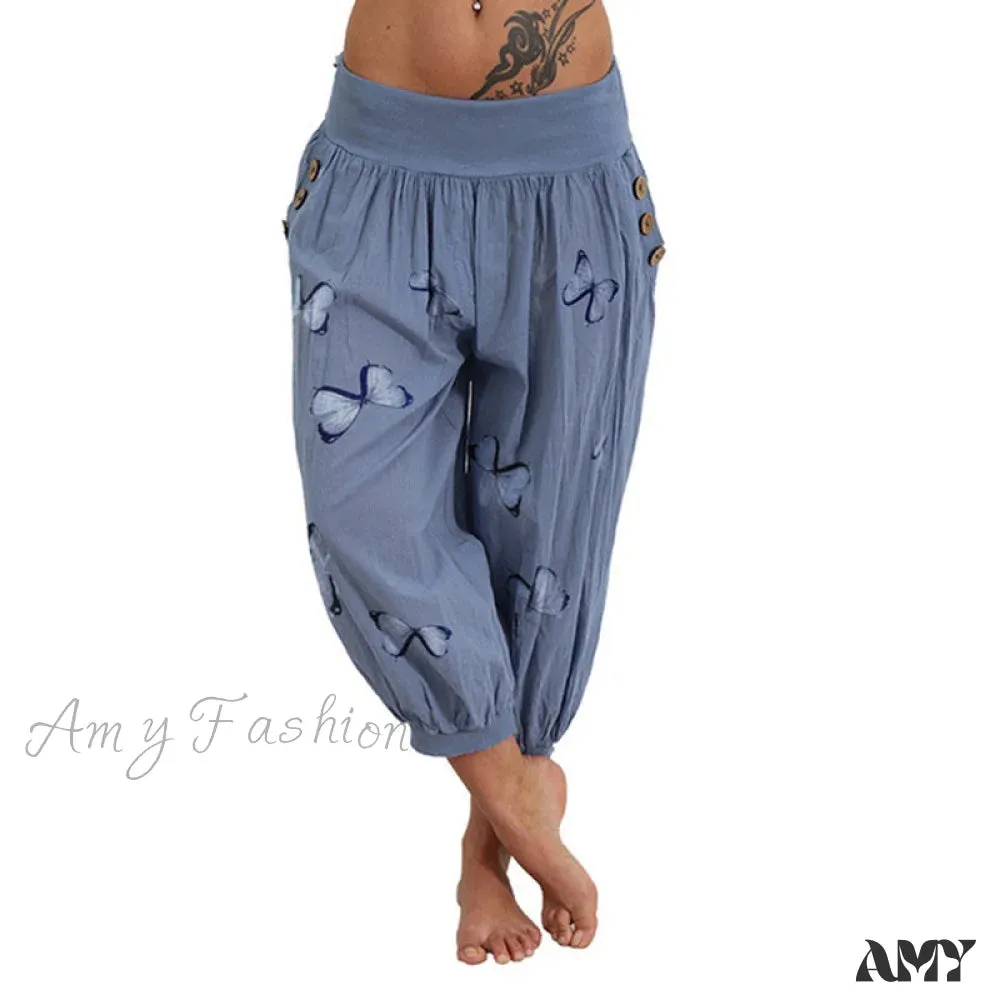 Amy Fashion - High Waist Harem Capris Pants