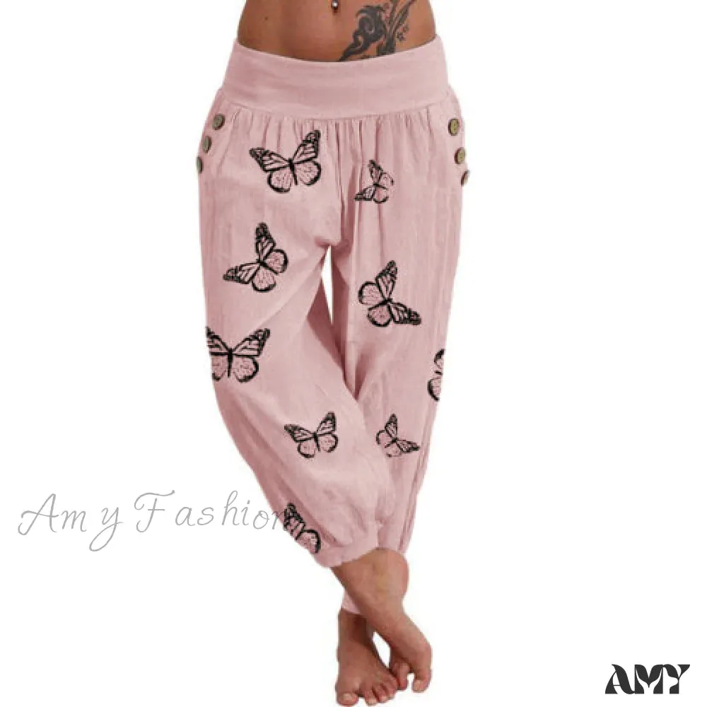 Amy Fashion - High Waist Harem Capris Pants