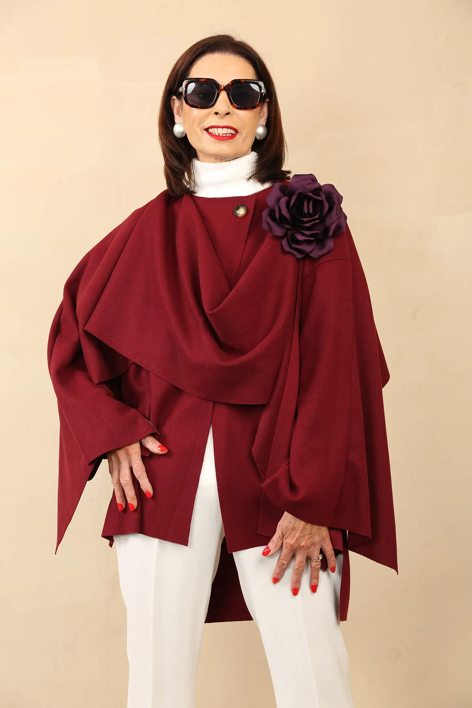 ANNABELLE CAPE COAT - MULLED WINE