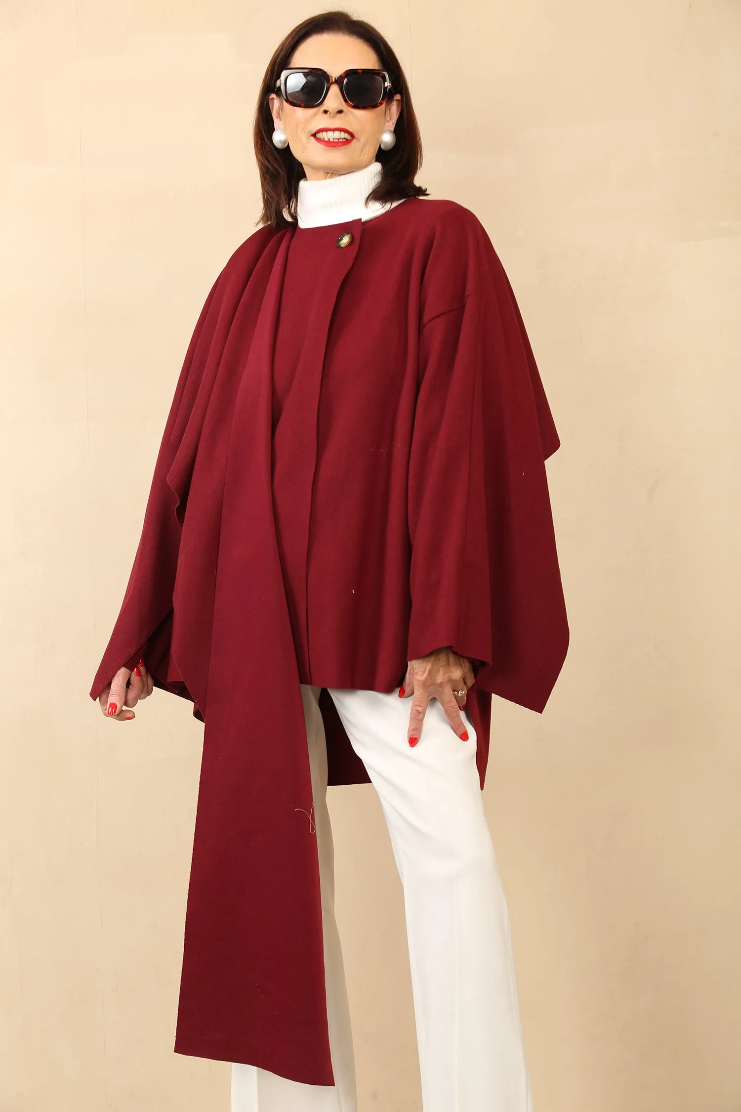 ANNABELLE CAPE COAT - MULLED WINE