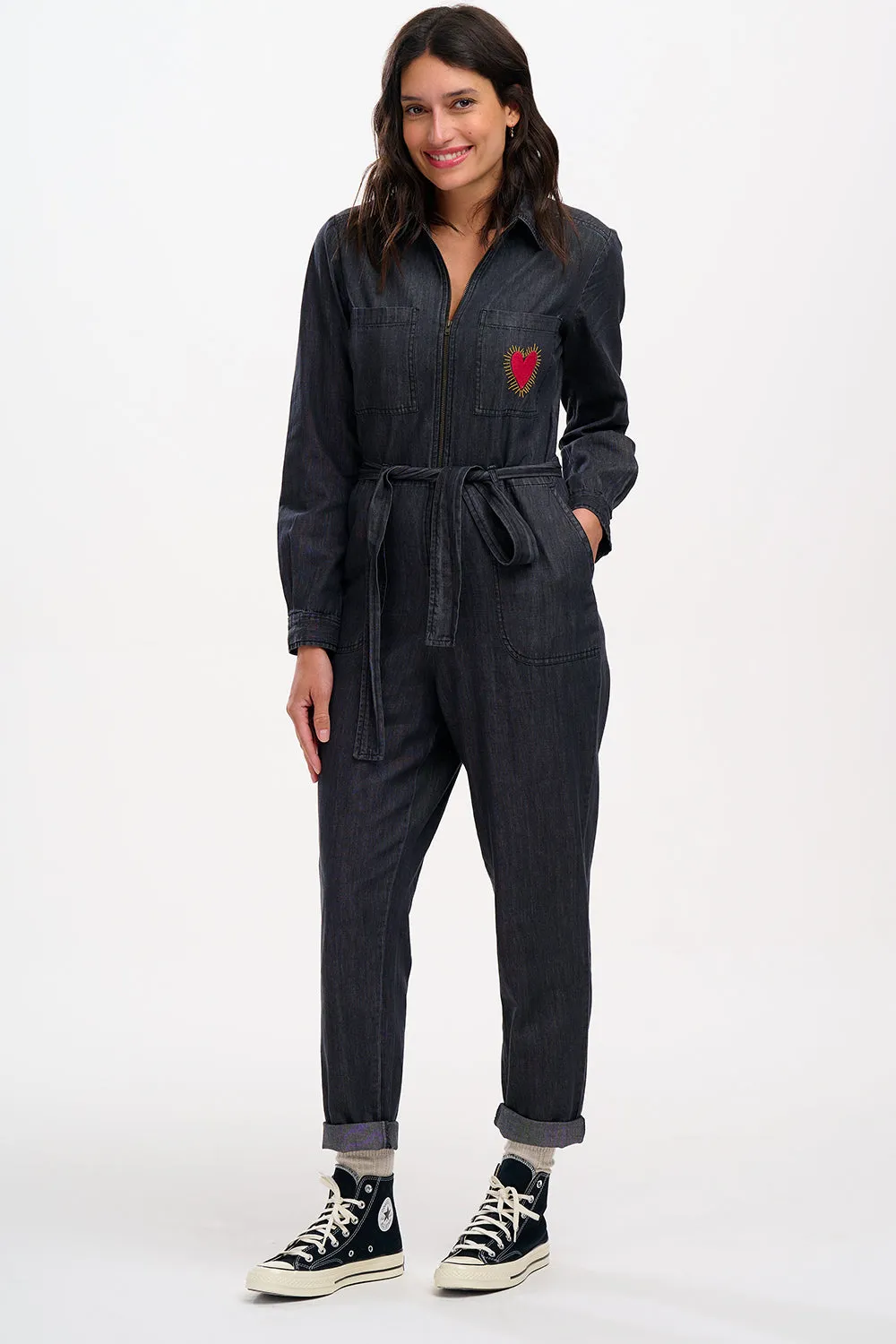 Anwen Boilersuit (Washed Black, Heart Burst)