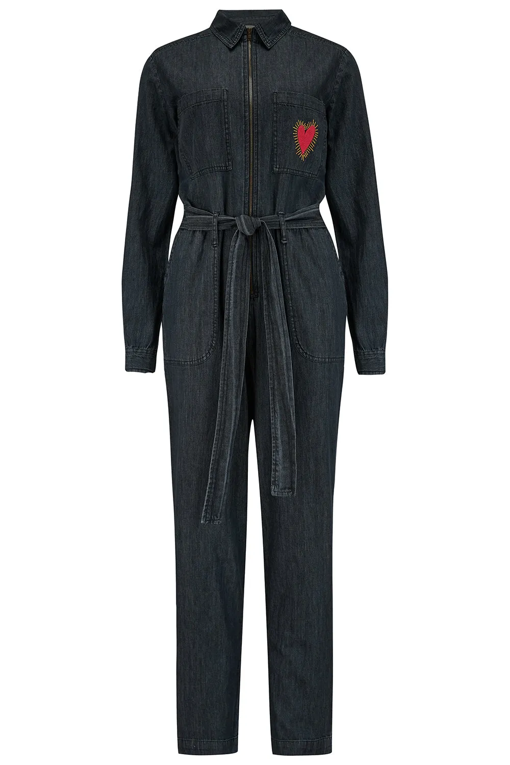 Anwen Boilersuit (Washed Black, Heart Burst)