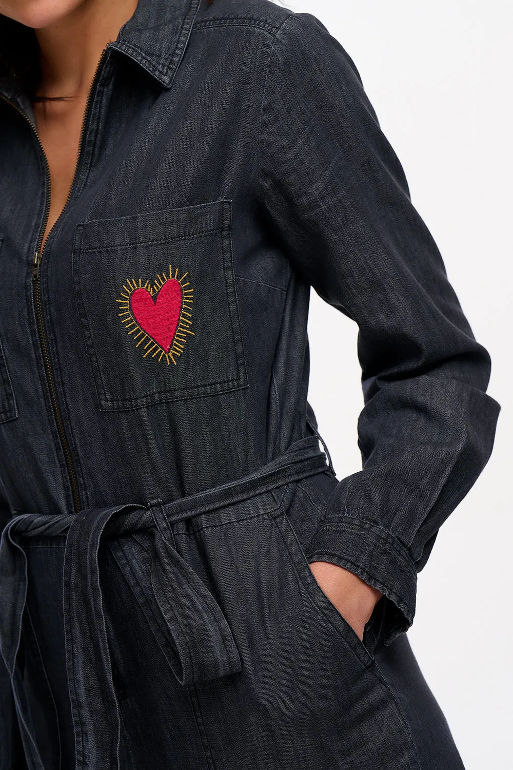 Anwen Boilersuit (Washed Black, Heart Burst)