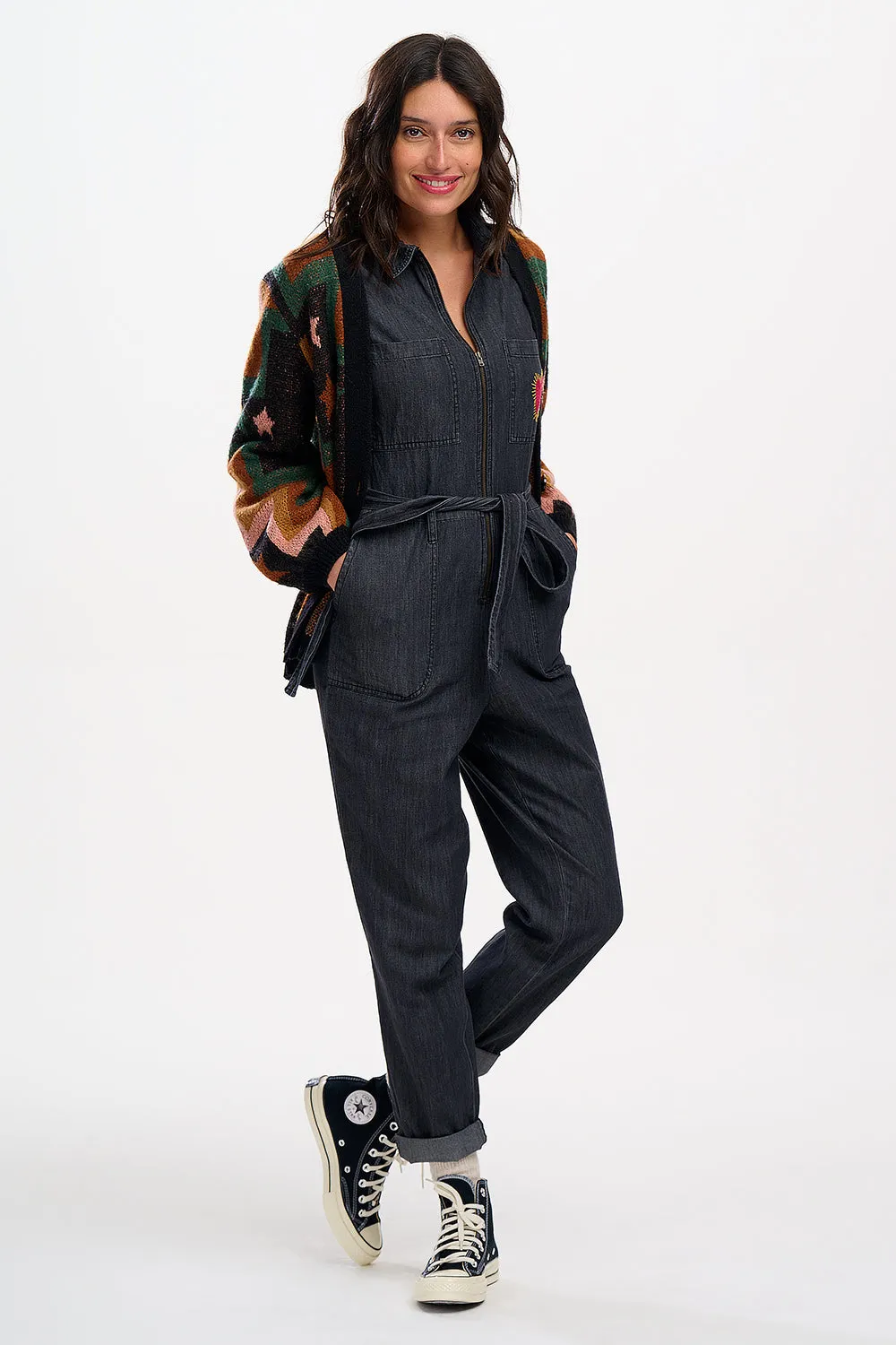 Anwen Boilersuit (Washed Black, Heart Burst)