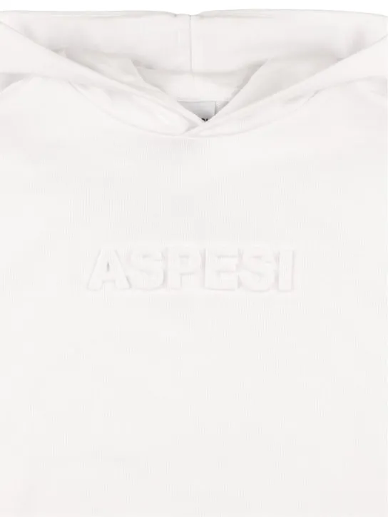 ASPESI   Embossed logo cotton hoodie 