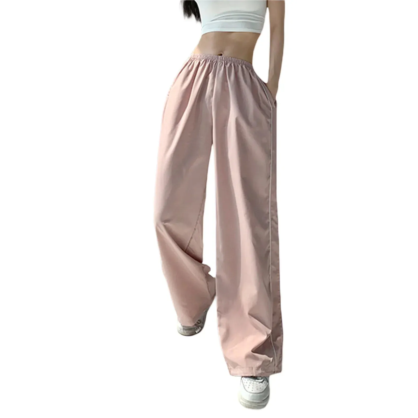 Baggy Solid Cargo Low Rise Casual Teen Girls Wide Streetwear Harajuku Pants