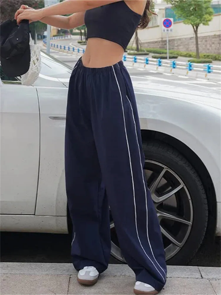 Baggy Solid Cargo Low Rise Casual Teen Girls Wide Streetwear Harajuku Pants