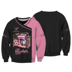 Baker Custom Name Sweatshirt Bakery Tools 3D Shirt Gift For Baker Lover