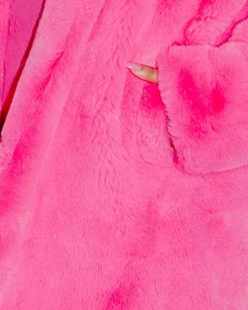 Barbie® Faux Fur Teddy Coat | Pink