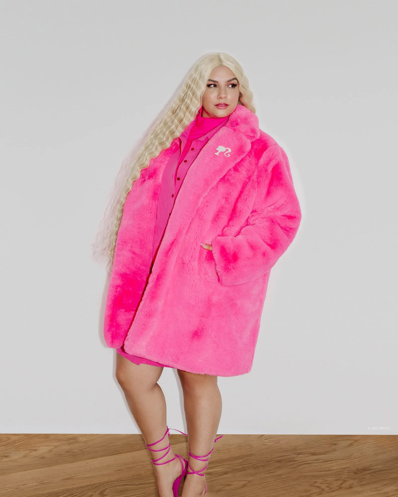 Barbie® Faux Fur Teddy Coat | Pink