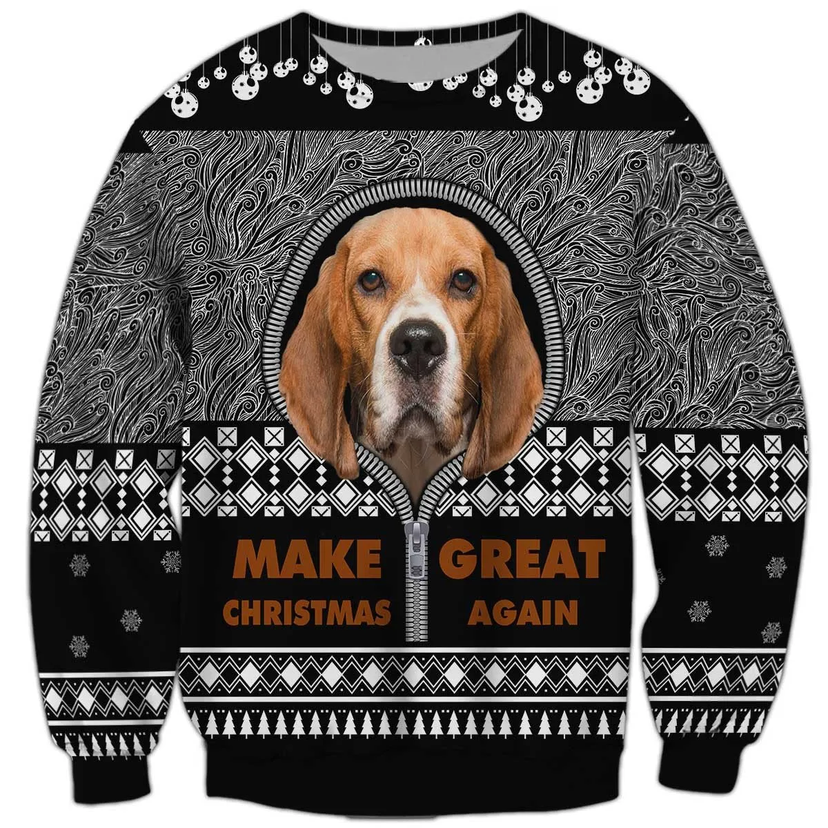 Beagle Make Great Again Ugly Christmas Sweatshirt, Beagle Sweatshirt, Dog Sweatshirt For Humans