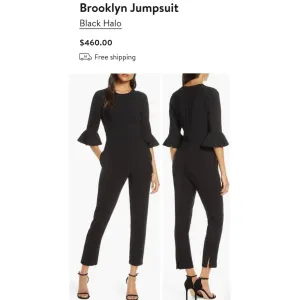 Black Halo Brooklyn Quarter Bell Sleeve Jumpsuit Black