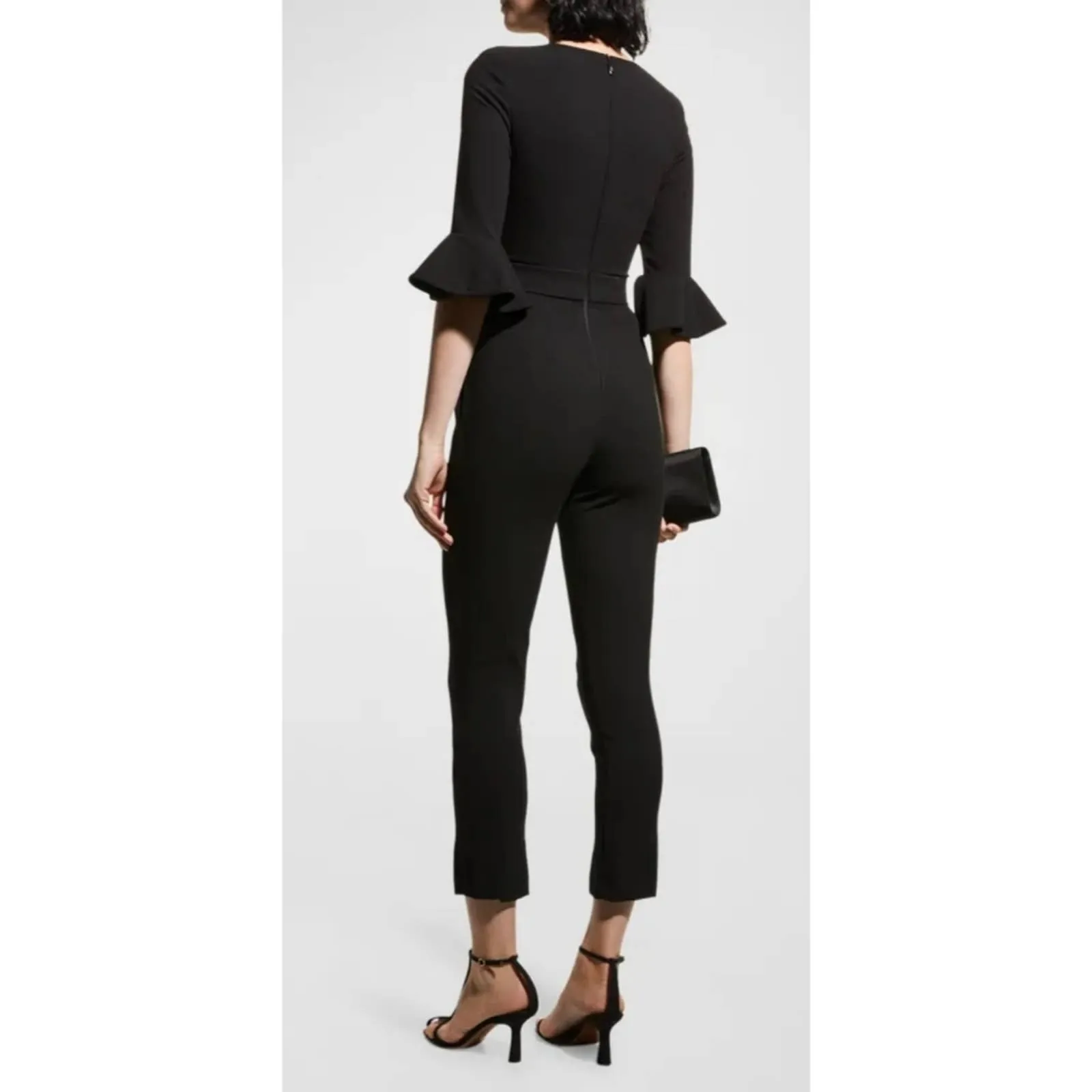 Black Halo Brooklyn Quarter Bell Sleeve Jumpsuit Black