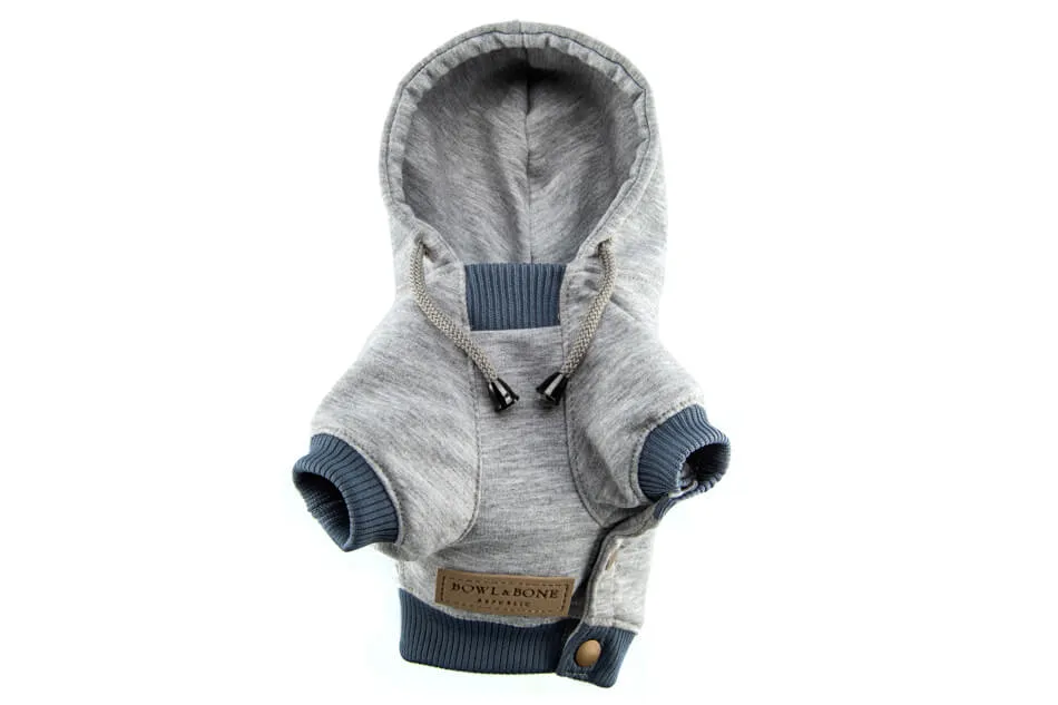 Bowl and Bone Yolo Grey Dog Hoodie