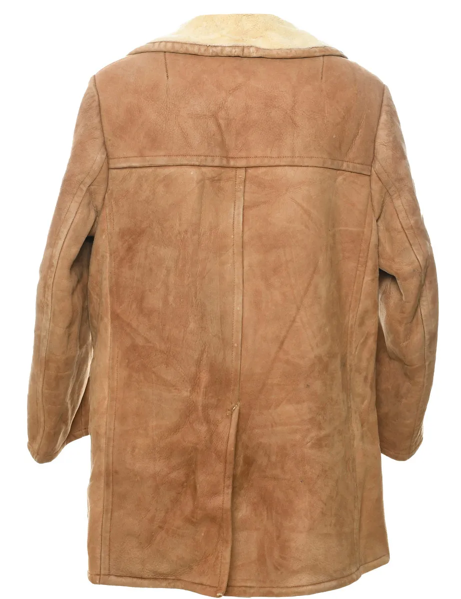 Brown Faux Shearling Suede Jacket - XL