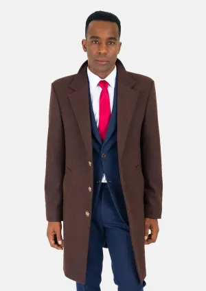 Brown Wool Classic Overcoat