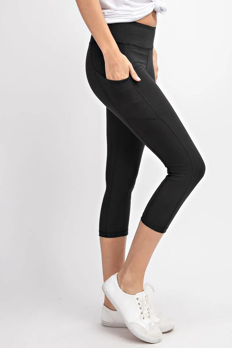 Butter Soft High Waist Capri Leggings with Pockets