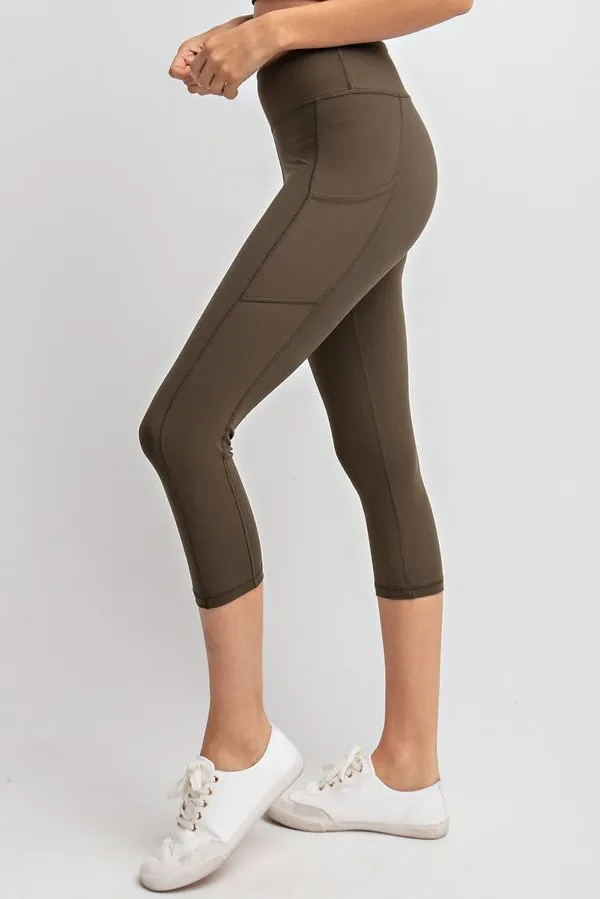 Butter Soft High Waist Capri Leggings with Pockets