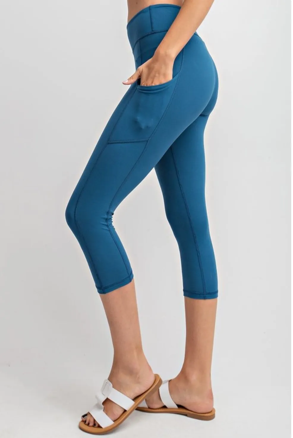 Butter Soft High Waist Capri Leggings with Pockets