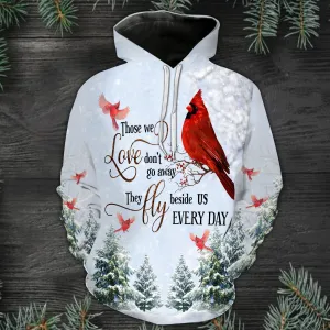 Cardinal Fly Beside Us Snowy Hoodie