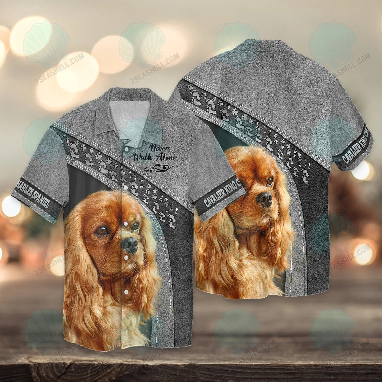 Cavalier King Charles Spaniel Love Never Walk Alone 3D Full Print Christmas Shirts