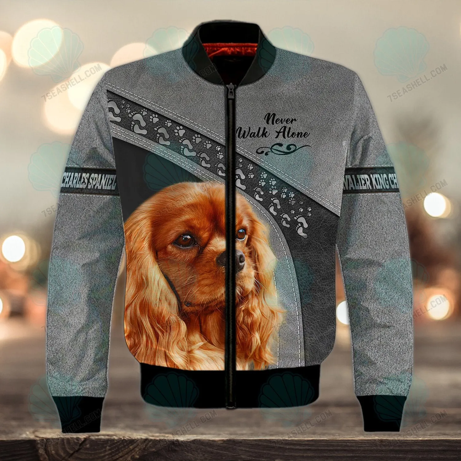 Cavalier King Charles Spaniel Love Never Walk Alone 3D Full Print Christmas Shirts