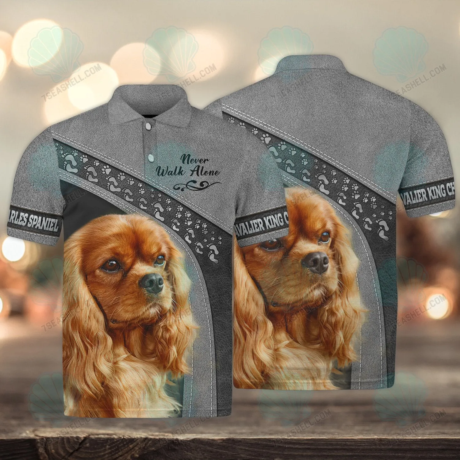 Cavalier King Charles Spaniel Love Never Walk Alone 3D Full Print Christmas Shirts