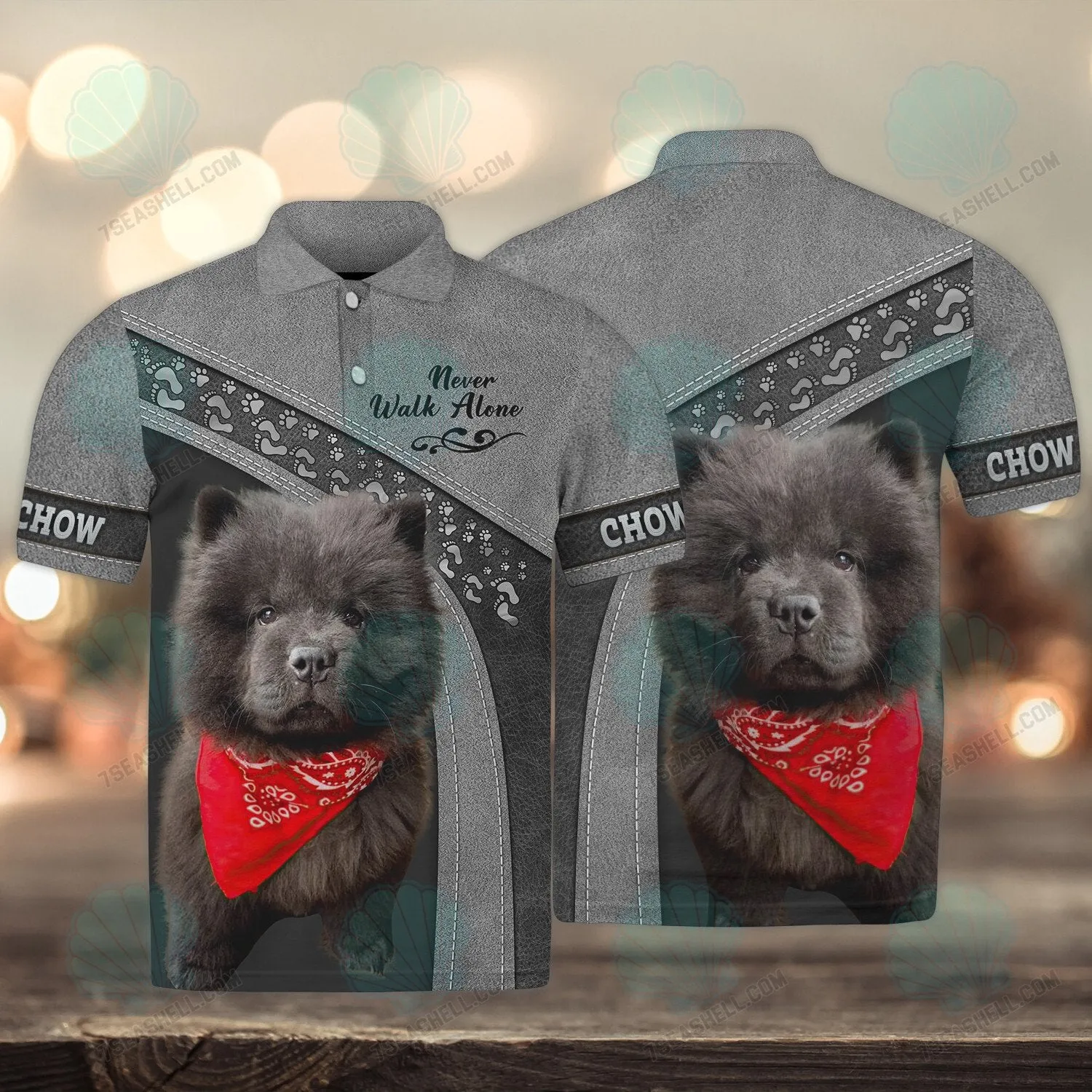 Chow Chow Never Walk Alone 3D Full Print Shirts, Christmas Dog Memorial Gifts for loss of Dog