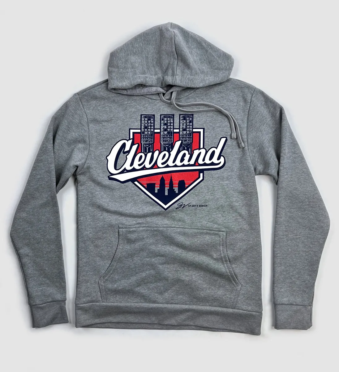 Cleveland Baseball Script Lights Hooded Sweatshirt