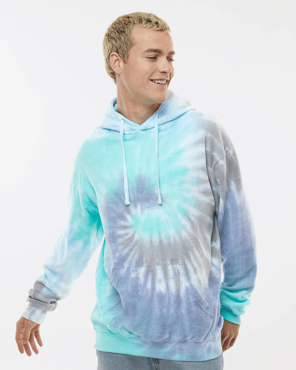 Colortone Men's Tie-Dyed Cloud Fleece Hooded Sweatshirt