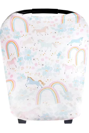 Copper Pearl Multi-use Cover - Whimsy Unicorn Rainbow