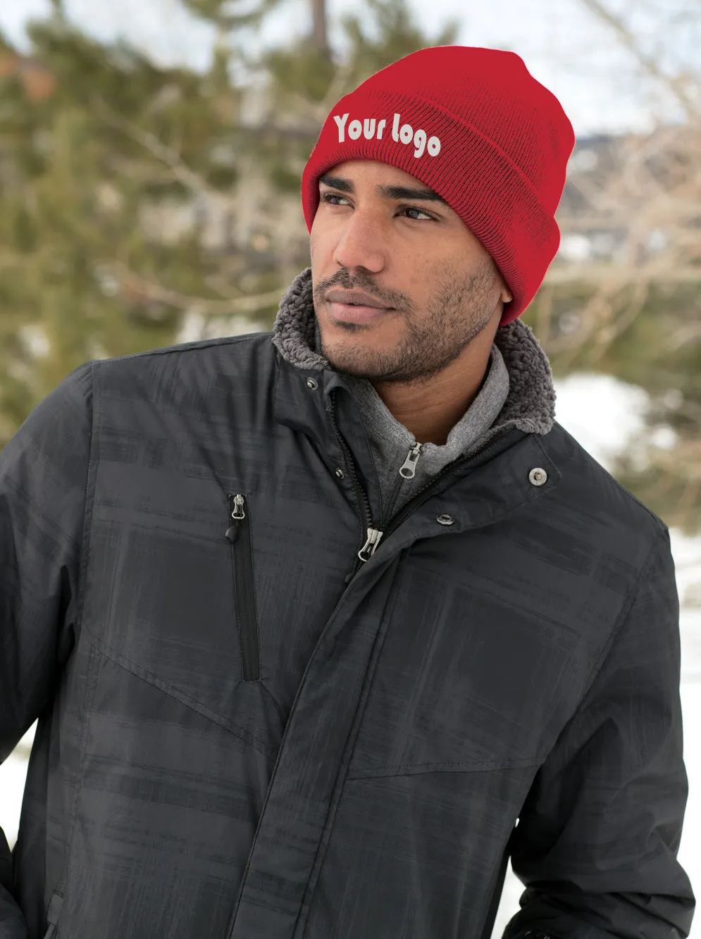 Custom Embroider Beanie - Personalize this Knit Cap with your own Logo or Text - Great for Cold Weather Skull Cap