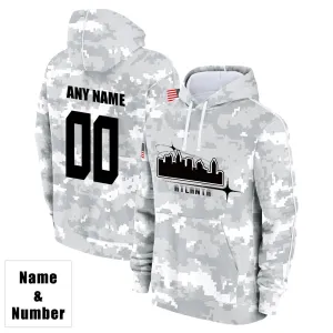 Custom Name & Number Hoodie Atlanta Falcons 2024 Salute to Celebrities Club Fleece Pullover Hoodie City Silhouette Hoodie Unisex