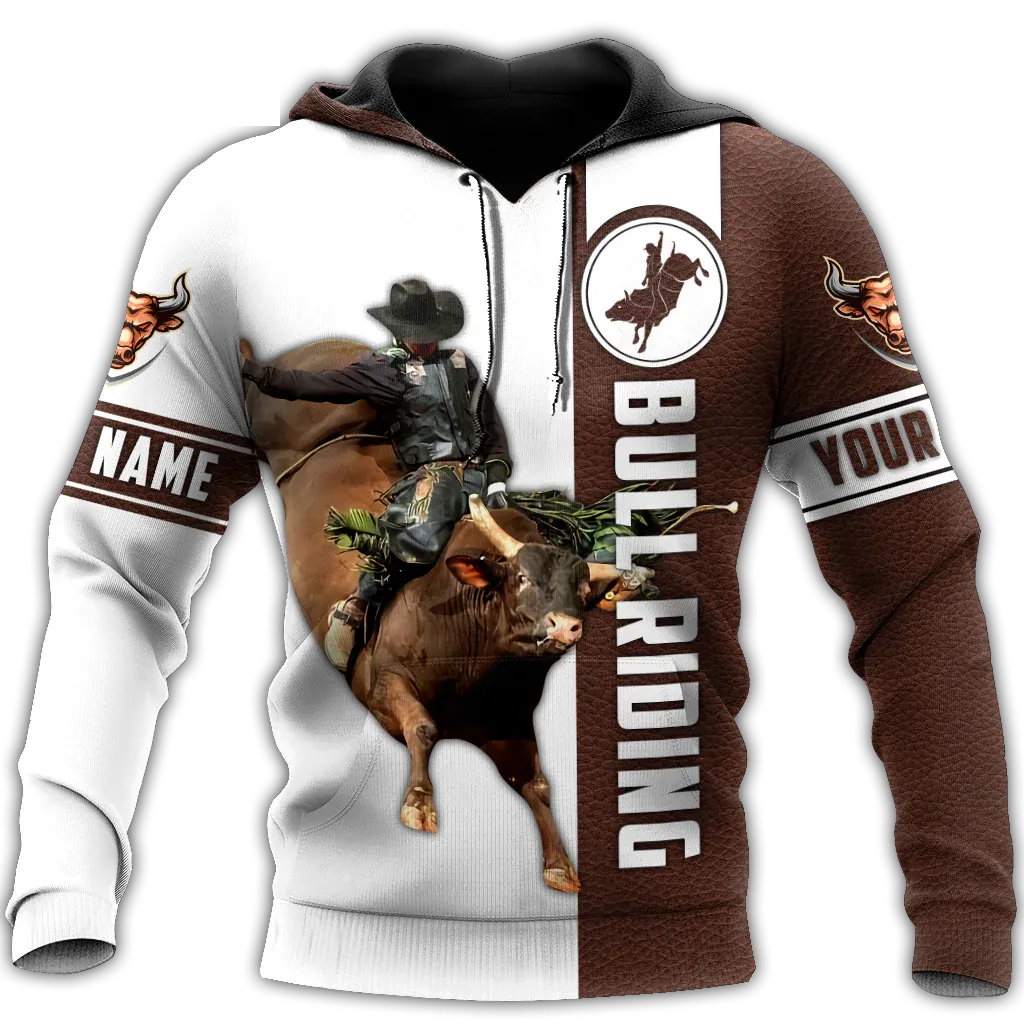 Custom Name Bull Riding Hoodie For Adults, Rodeo Hoodie For Men And Women, Cowboy Hoodie